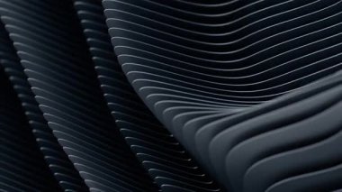 Siyah bir zemin üzerinde akan pürüzsüz soyut dalga çizgileri.