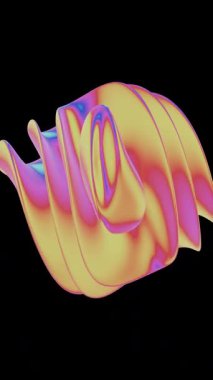 Siyah bir zemin üzerinde akan pürüzsüz soyut dalga çizgileri.