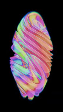 Siyah bir zemin üzerinde akan pürüzsüz soyut dalga çizgileri.