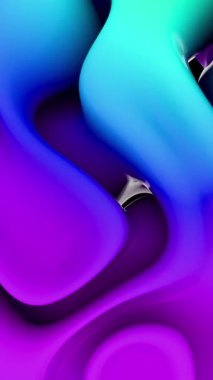 Siyah bir zemin üzerinde akan pürüzsüz soyut dalga çizgileri.