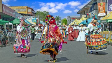 Las Tablas, Panama - 11 Ocak 2025: İnsanlar Las Tablas, Panama 'da her yıl Ocak ayında 