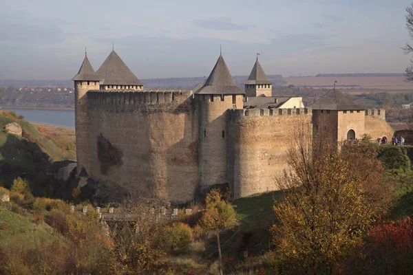Fortaleza Khotyn Uma Fortificação Fortificada Medieval Khotyn Região Chernivtsi Ucrânia — Fotografia de Stock