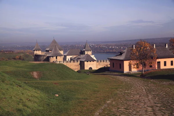 Khotyn Fortress Medieval Fortified Fortification Khotyn Chernivtsi Region Ukraine Built — Stock Photo, Image