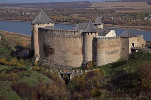 Fortaleza Khotyn Una Fortificación Medieval Fortificada Khotyn Región Chernivtsi Ucrania — Foto de Stock