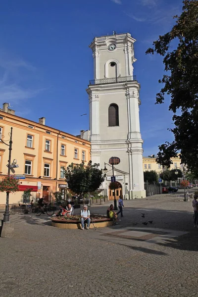 Πύργος Ρολογιού Ύψους Στο Przemyl Πολωνία Χτίστηκε 1775 1777 Εις — Φωτογραφία Αρχείου