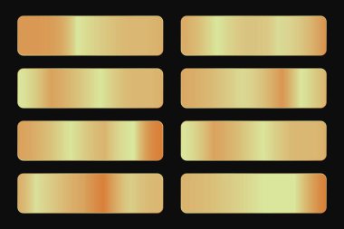 Renkli metal gradyan vektör kümesi.