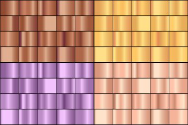 Renkli metal gradyan vektör kümesi.