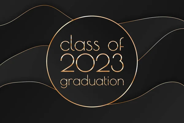 Graduierungstexte Der Klasse 2023 Für Karten Einladungen Oder Banner — Stockvektor