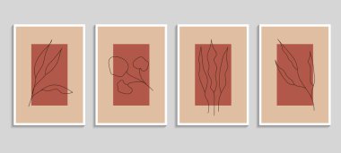 Botanik poster vektörü seti. Yazdırma için bitki tasarımı