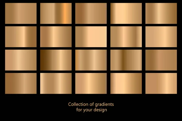 Ensemble Vectoriel Dégradés Métalliques Colorés — Image vectorielle