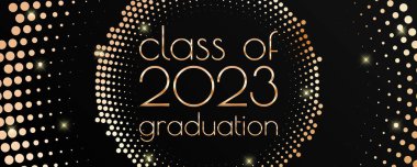 Kart, davet veya afiş için 2023 mezuniyet metin tasarımı sınıfı