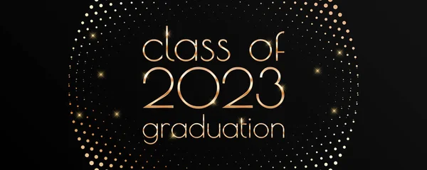Classe 2023 Conception Texte Graduation Pour Cartes Invitations Bannière — Image vectorielle