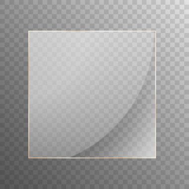 Transparent glass banner or button