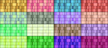 Renkli metal gradyan vektör kümesi.