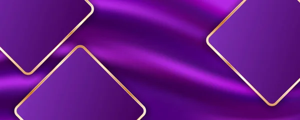 Abstract Violet Background Golden Lines — Vettoriale Stock
