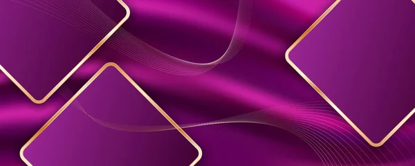 Абстрактный Пурпурный Фон Золотыми Линиями — стоковый вектор