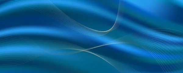 Abstrakter Blauer Hintergrund Mit Goldenen Linien — Stockvektor