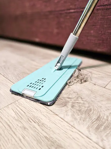 Yerleri paspaslamak için paspas. Ev temizliği. Paspaslama. Islak paspas. Yerde toz var. Toz temizleme, pislik. Evde temizlik, temiz zemin, kanepe, muşamba..