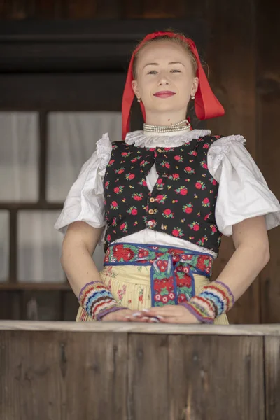 Junge Hübsche Frau Traditioneller Tracht — Stockfoto