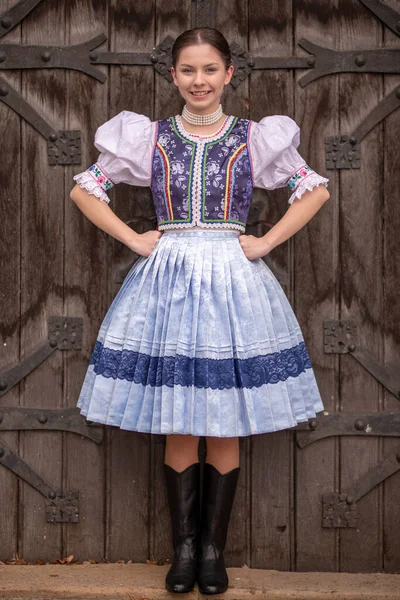 Beautiful Woman Wearing Traditional Eastern Europe Folk Costumes Slovak  Folk Stock Photo by ©muro 656353360