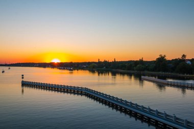 Bridge over the river Dead Vistula in Sobieszewo / Poland