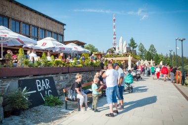 20 August 2021, Zakopane, Poland: beautiful view from Gubalowka Park. Crowd of people are enjoying a view
