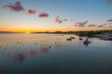 Sunset at the beach on Baltic Sea, Jastarnia, Poland