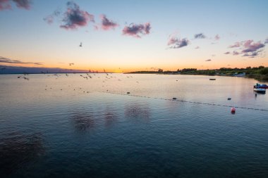 Sunset at the beach on Baltic Sea, Jastarnia, Poland