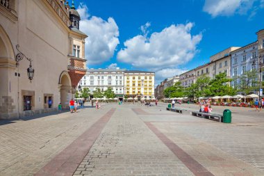 Cracow, Poland: 24 July 2022: the Krakow Main Square during the Day, Krakow, Poland