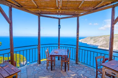 Romantic terrace at a restaurant on Zakynthos (Ionic Islands, Kampi, Greece)