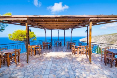 Romantic terrace at a restaurant on Zakynthos (Ionic Islands, Kampi, Greece)