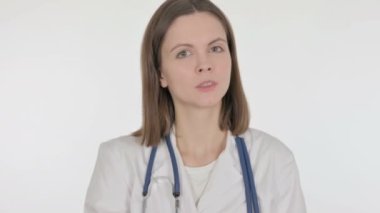 Beyaz Arkaplanda Reddedilmiş Genç Doktor 