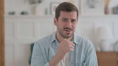 Portrait of Tense Casual Man in Shock