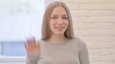 Online Video Chat by Talking Creative Young Woman