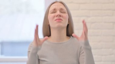 Portrait of Angry Creative Young Woman Shouting and Fighting