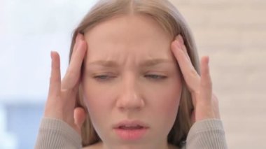 Close Up of Young Woman with Headache, Migraine