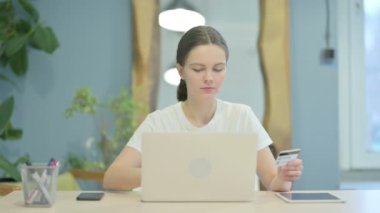 Young Woman Unable to Buy Online, Payment with Credit Card