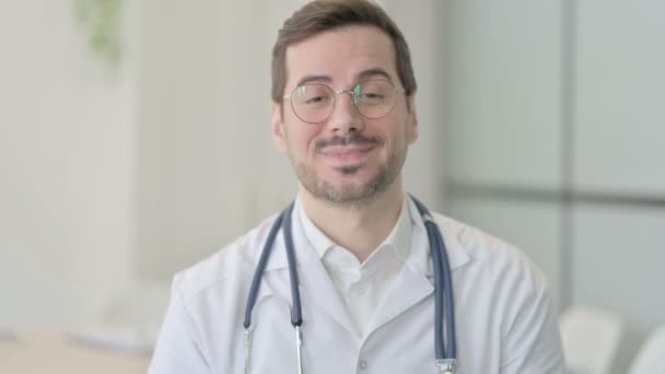 Médico Hablando Línea Video Chat — Vídeo de stock