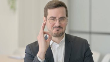 İşadamının portresi tamam işareti gösteriyor