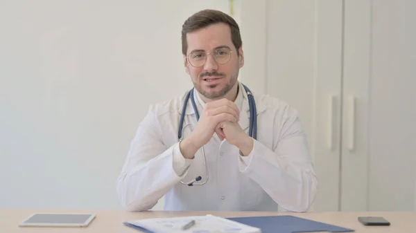 Online Videochat Durch Den Arzt Der Klinik — Stockfoto
