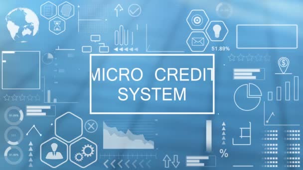 Sistema Crédito Micro Conceito Holograma Realidade Virtual — Vídeo de Stock