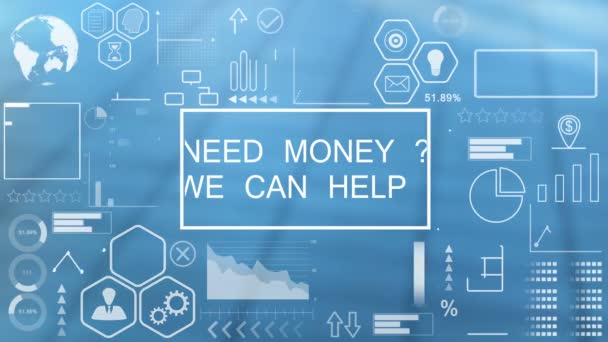 Behöver Pengar Kan Hjälpa Affärsman Med Hologram Virtual — Stockvideo