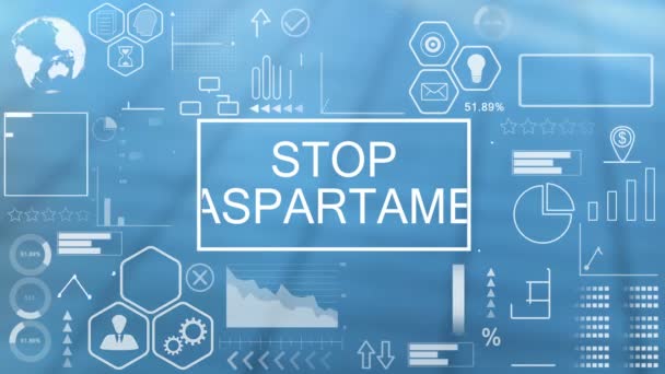 Stop Aspartame Concetto Ologramma Realtà Virtuale — Video Stock