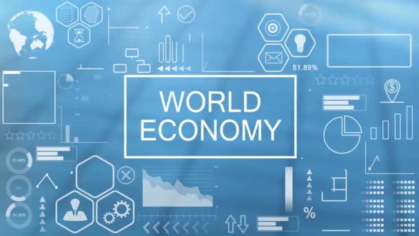 World Economy Hologram Concept Virtual Reality — Stock video