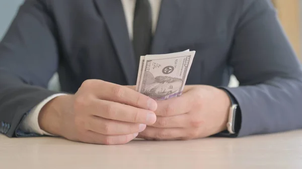 stock image Close up of Businessman Counting Dollars