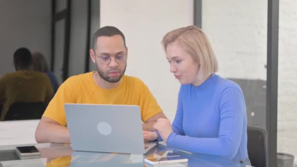 Creative People Working Laptop Office — Vídeos de Stock