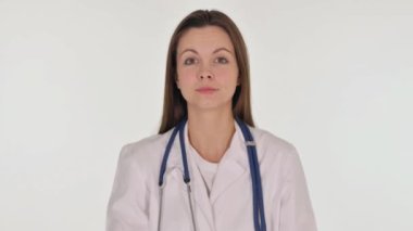 Kadın Doktorun Portresi Yardım İçin İnsanları Davet Ediyor, Beni Beyaz Arkaplanda Ara