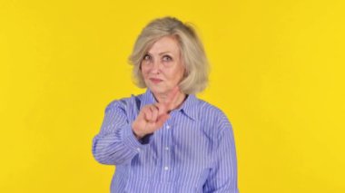 Sarı Arkaplanda Yaşlı Kadın Sevmeme Teklifi, Portre