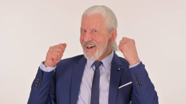 Beyaz Arkaplanda Dans Eden Kıdemli İş Adamı