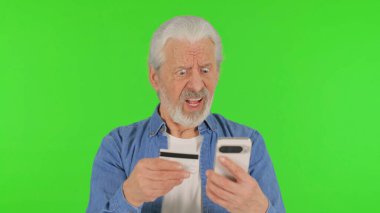 Kıdemli Yaşlı Adam Kırmızı Arkaplanda Alışveriş Başarısızlığıyla Karşı Karşıyaydı